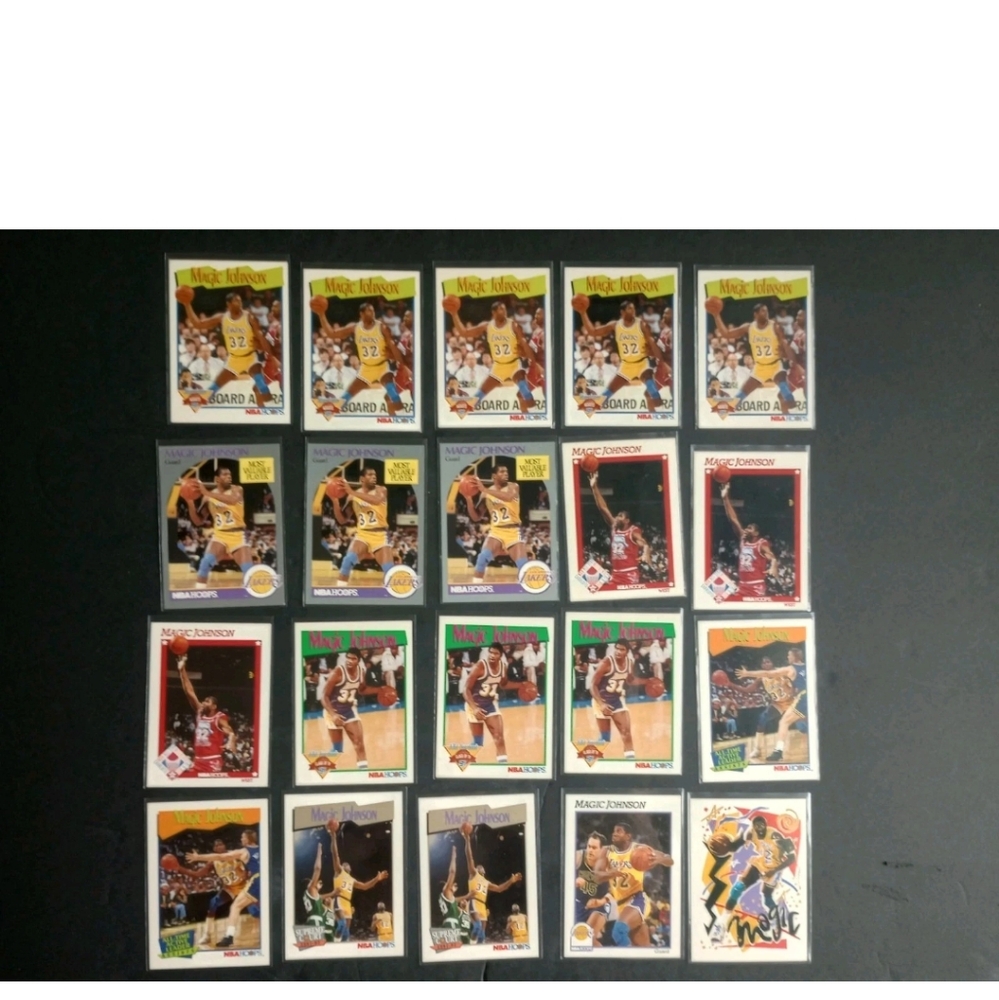 1990 & 91 NBA Hoops Magic Johnson Card Lot Of 20 W/Some Duplicates See Descripti